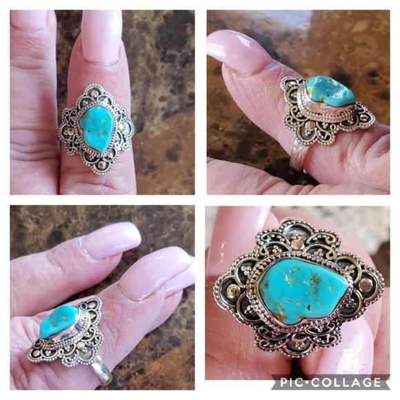 Genuine Sleeping Beauty Turquoise Ring Size 10 - Picture 3 of 7